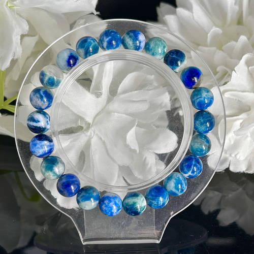 心 穏やか～ 希少 蛍光 発光 アフガナイト 8.5mm 内径：16cm 天然石