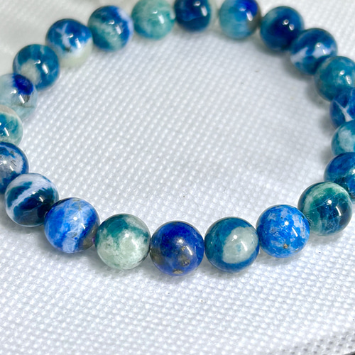 心 穏やか～ 希少 蛍光 発光 アフガナイト 8.5mm 内径：16cm 天然石