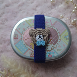 【送料無料】おめかしくまちゃん　ランチベルト（縦バージョン） 3枚目の画像