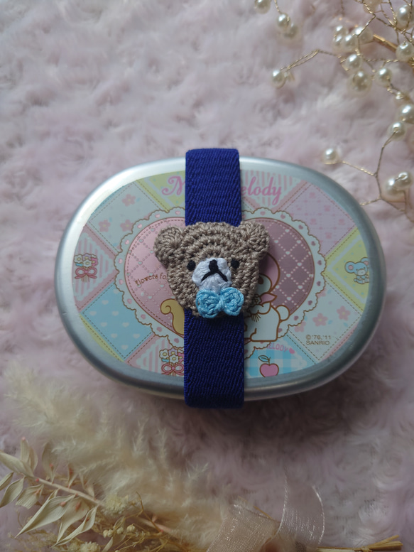 【送料無料】おめかしくまちゃん　ランチベルト（縦バージョン） 3枚目の画像