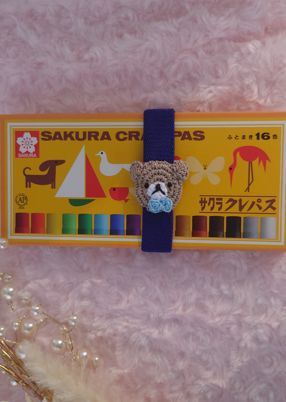 【送料無料】おめかしくまちゃん　ランチベルト（縦バージョン） 5枚目の画像