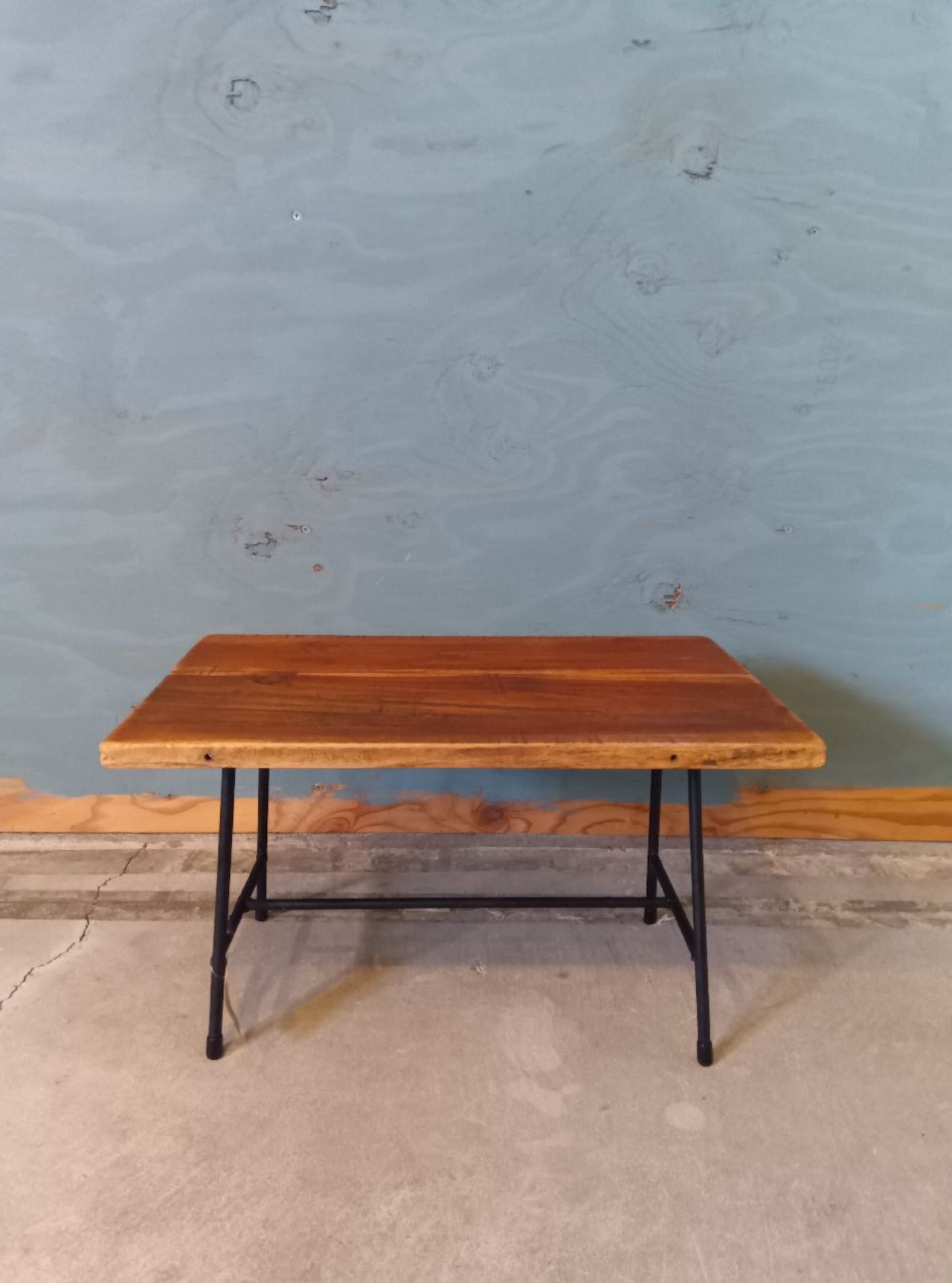 ミニテーブル アイアン脚 チーク インダストリアル コンパクト サイドテーブル ナイトテーブル コンソール プランター台