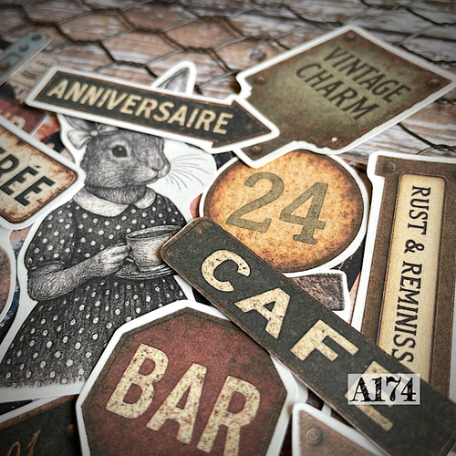 ジャンクジャーナル素材 ヴィンテージ コレクション コラージュ 素材 シール ステンドグラス ガラス ジャンク