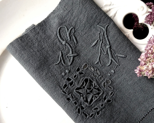 1900年代 フランス 刺繍 立体 モノグラム イニシャル 服飾 衣装