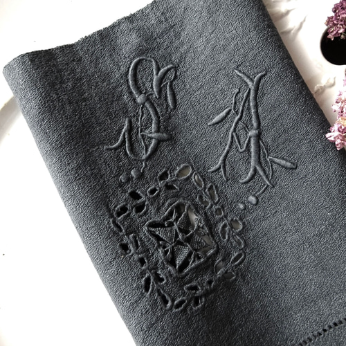 1900年代 フランス 刺繍 立体 モノグラム イニシャル 服飾 衣装