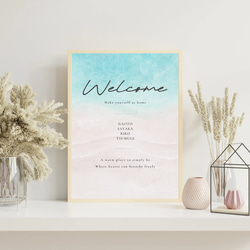 NEW】玄関ウェルカムボード/ sky2《はがきサイズ/A4》Welcome