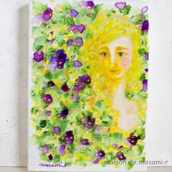 白猫」アクリル画 原画 SMキャンバス 額なし 絵画 maison de