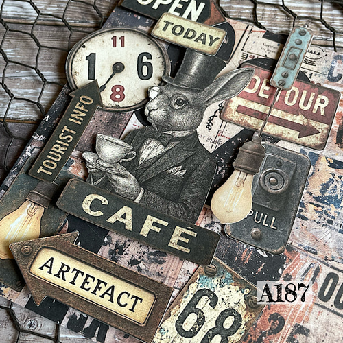 A187コラージュ素材】Glee紙モノ/シール ジャンクジャーナル 機械