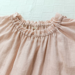 SALE☆一点もの☆　フリルネックのノースリーブブラウス　スィートオレンジ　柔らかダブルガーゼ 3枚目の画像