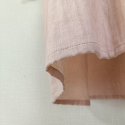 SALE☆一点もの☆　フリルネックのノースリーブブラウス　スィートオレンジ　柔らかダブルガーゼ 13枚目の画像