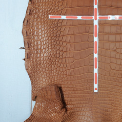 ワニ革  半艶マット バンビブラウン  No.C008509 11枚目の画像