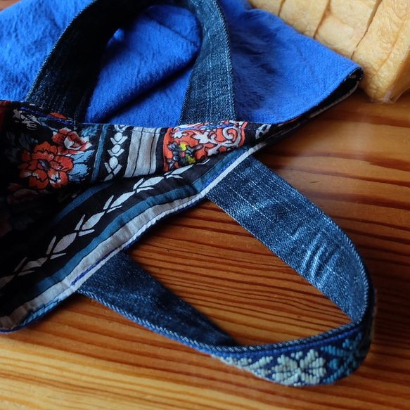 【限量】Kogin刺繡棉麻麵包袋【午餐袋☺︎刺繡】副袋⌘訂製⌘ 第12張的照片