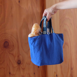 【限量】Kogin刺繡棉麻麵包袋【午餐袋☺︎刺繡】副袋⌘訂製⌘ 第6張的照片