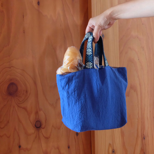 【限量】Kogin刺繡棉麻麵包袋【午餐袋☺︎刺繡】副袋⌘訂製⌘ 第6張的照片