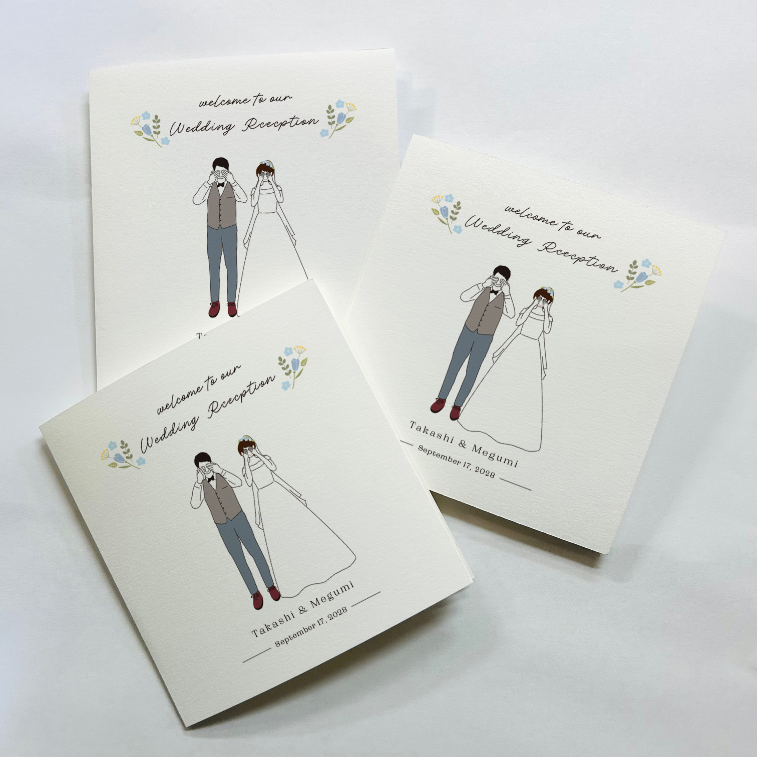 三つ折り｜プロフィールブック洋装Mekakushi｜席次表｜スクエア型｜結婚式