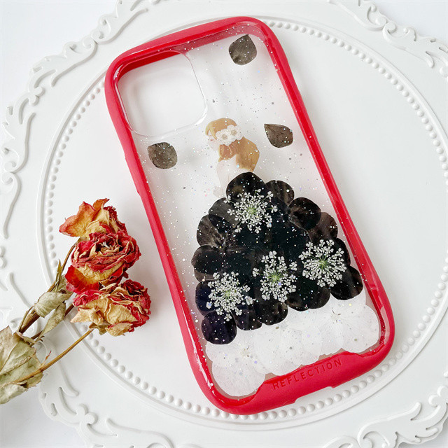 紫陽花iFace風押し花スマホケース、iPhone全機種対応、iPhone16e、iPhone15Pro、iPhone8