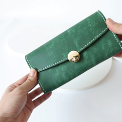 【一点物】薄くて小さい長財布　| ハンドメイド 手染め 手縫い 手縫いの長財布 【全8色】 | RANKA
