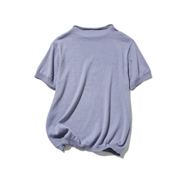 ★即納★夏の定番に！涼やか着回しニット　リネン コットン半袖トップス　明るく渋い青紫色　250704-4 16枚目の画像