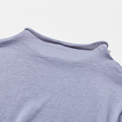 ★即納★夏の定番に！涼やか着回しニット　リネン コットン半袖トップス　明るく渋い青紫色　250704-4 17枚目の画像