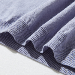 ★即納★夏の定番に！涼やか着回しニット　リネン コットン半袖トップス　明るく渋い青紫色　250704-4 18枚目の画像