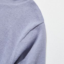 ★即納★夏の定番に！涼やか着回しニット　リネン コットン半袖トップス　明るく渋い青紫色　250704-4 13枚目の画像