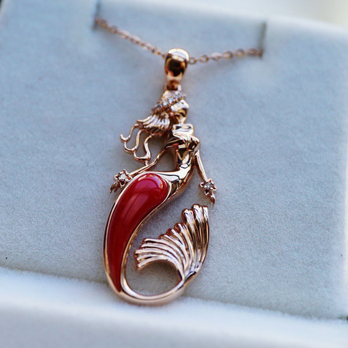 サンゴ 珊瑚 ネックレス K18 18金