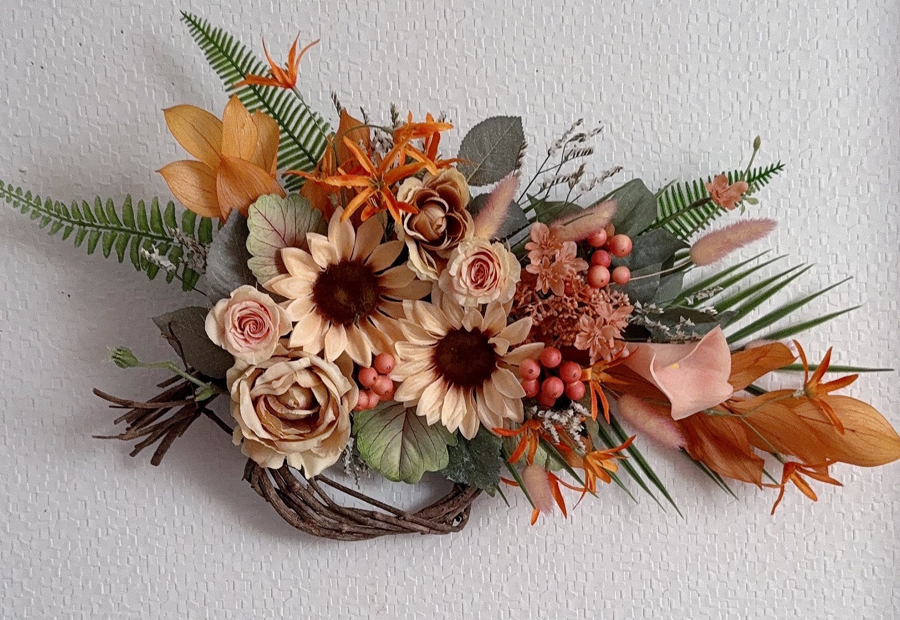 ❤️SALE❤️オレンジひまわりトロピカル️リースアレンジ