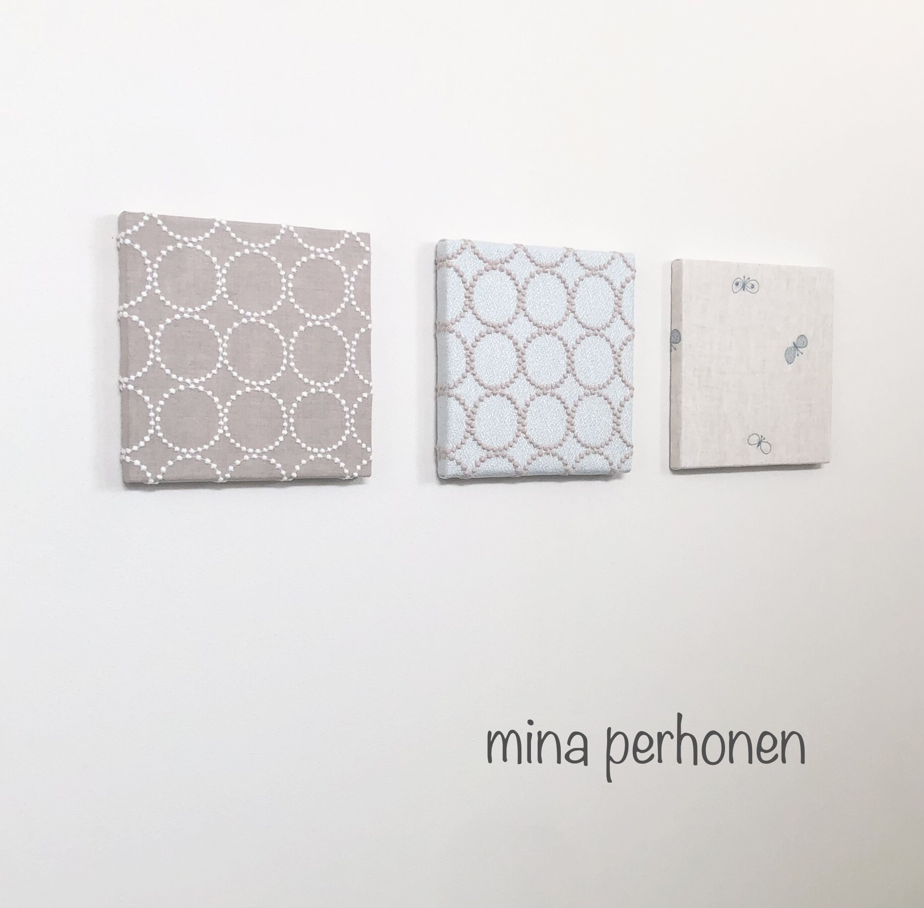 mina perhonen  ミナペルホネン  ファブリックパネル 3点セット ハンドメイド　アネモネ　タンバリン