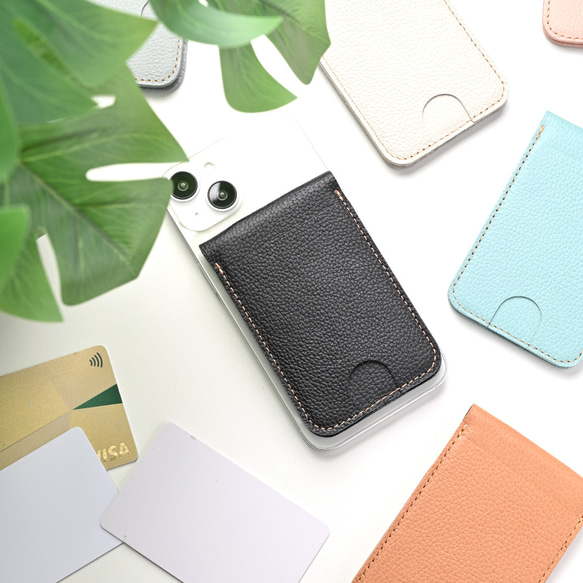 MagSafe対応 スタンド型カードケース 【 シュリンクレザー 】 スマホスタンド カード収納 本革 HW34K 14枚目の画像