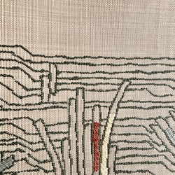 帯のタペストリー　流木×涼しげなベージュ　テーブルランナー使用可　小物　和モダン　着物　リメイク インテリア　和室 7枚目の画像