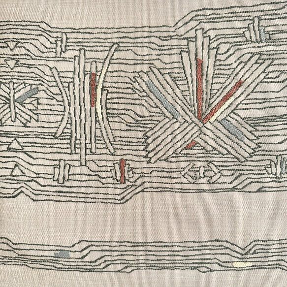 帯のタペストリー　流木×涼しげなベージュ　テーブルランナー使用可　小物　和モダン　着物　リメイク インテリア　和室 5枚目の画像