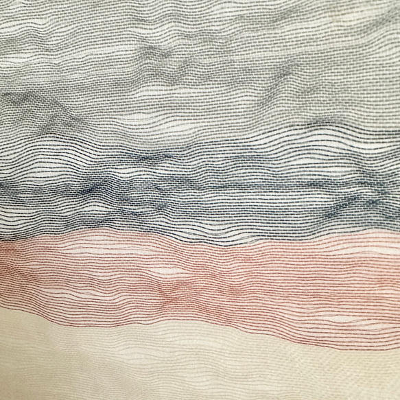 帯のタペストリー　流木×涼しげな縞　テーブルランナー使用可　小物　和モダン　着物　リメイク インテリア　和室 4枚目の画像