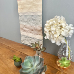 帯のタペストリー　流木×涼しげな縞　テーブルランナー使用可　小物　和モダン　着物　リメイク インテリア　和室 10枚目の画像