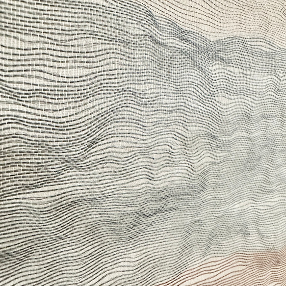 帯のタペストリー　流木×涼しげな縞　テーブルランナー使用可　小物　和モダン　着物　リメイク インテリア　和室 6枚目の画像