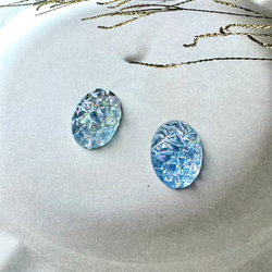 2点1セット ヴィンテージスワロフスキー 12×8mm 台座 オーバル ブルー