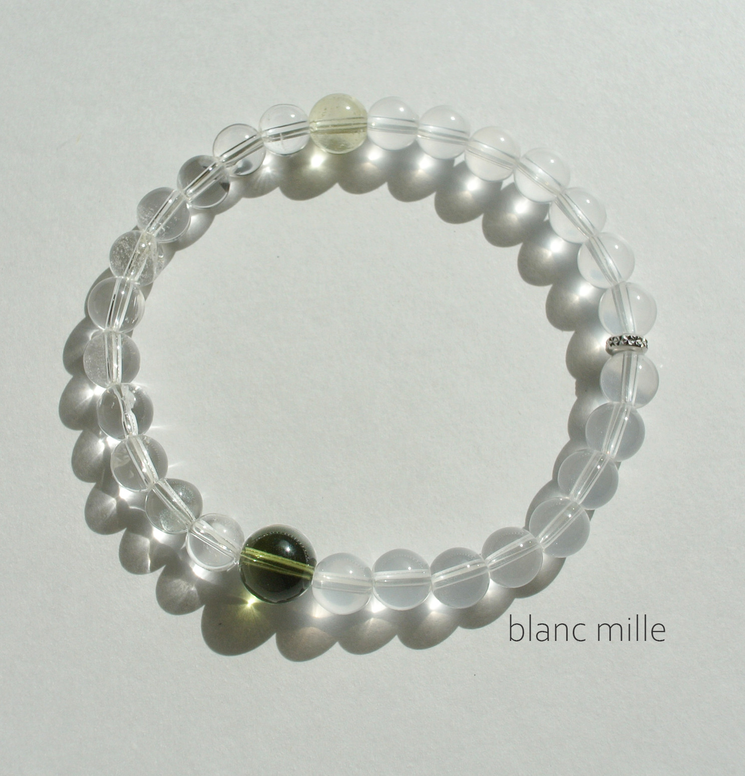 No.1979○*モルダバイト＆リビアングラス＆ミルキークォーツ＆サチャロカクリアアゼツライト　ブレスレット