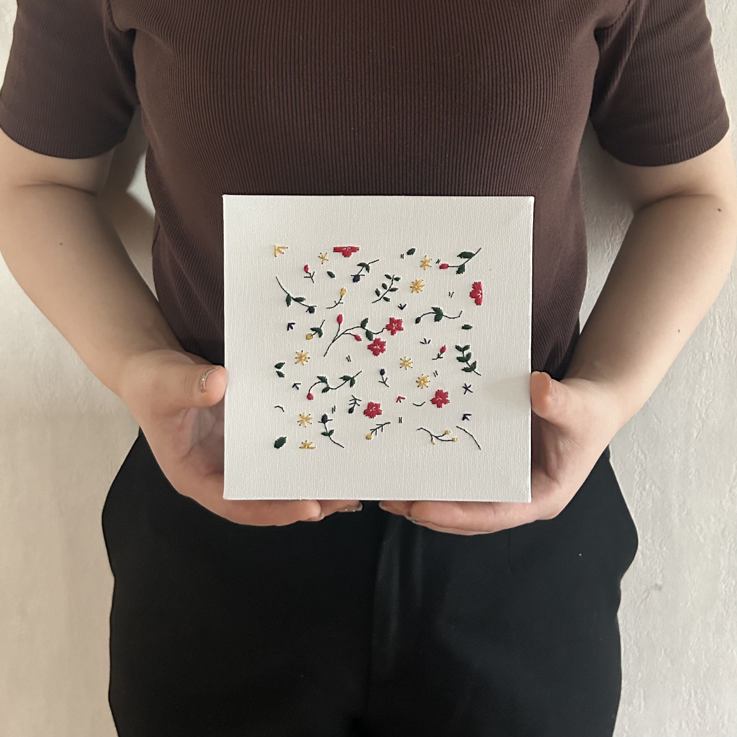 原画 女性ポートレート 刺繍アート作品 インテリア 一点物