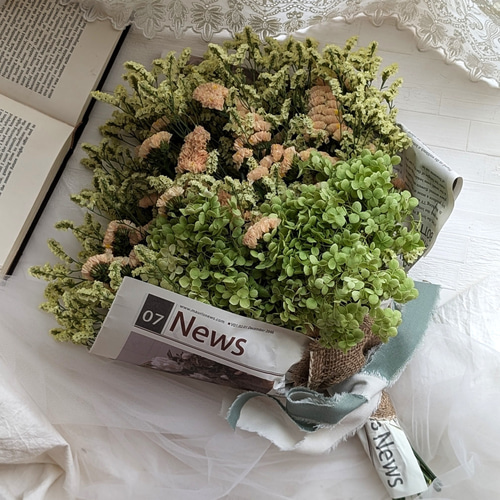 アナベル紫陽花　スワッグ アナベル 2本 スワッグ 42cm【2】＊ 紫陽花 あじさい アジサイ ドライ