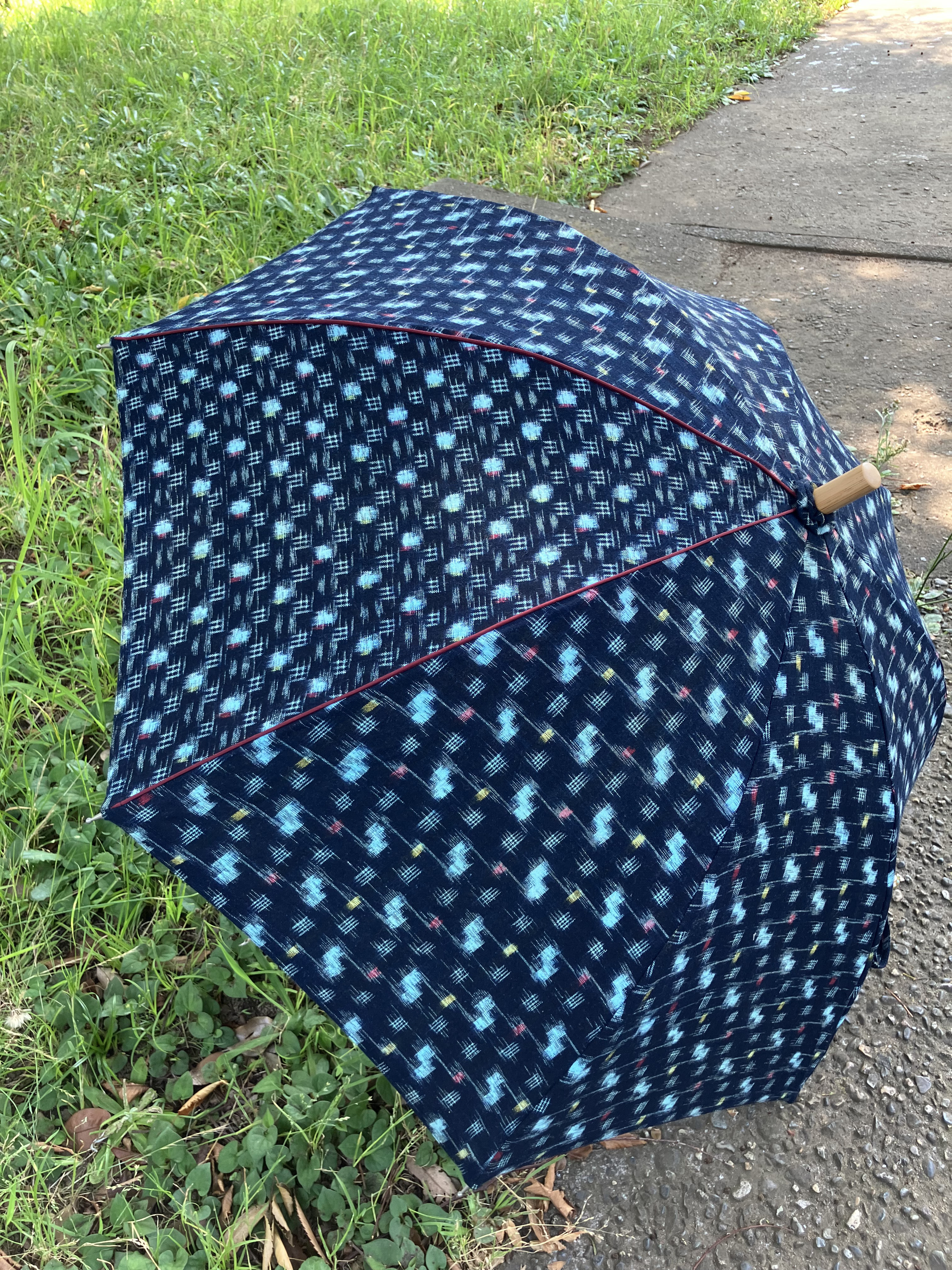 セール！！着物リメイク日傘（綿絣）