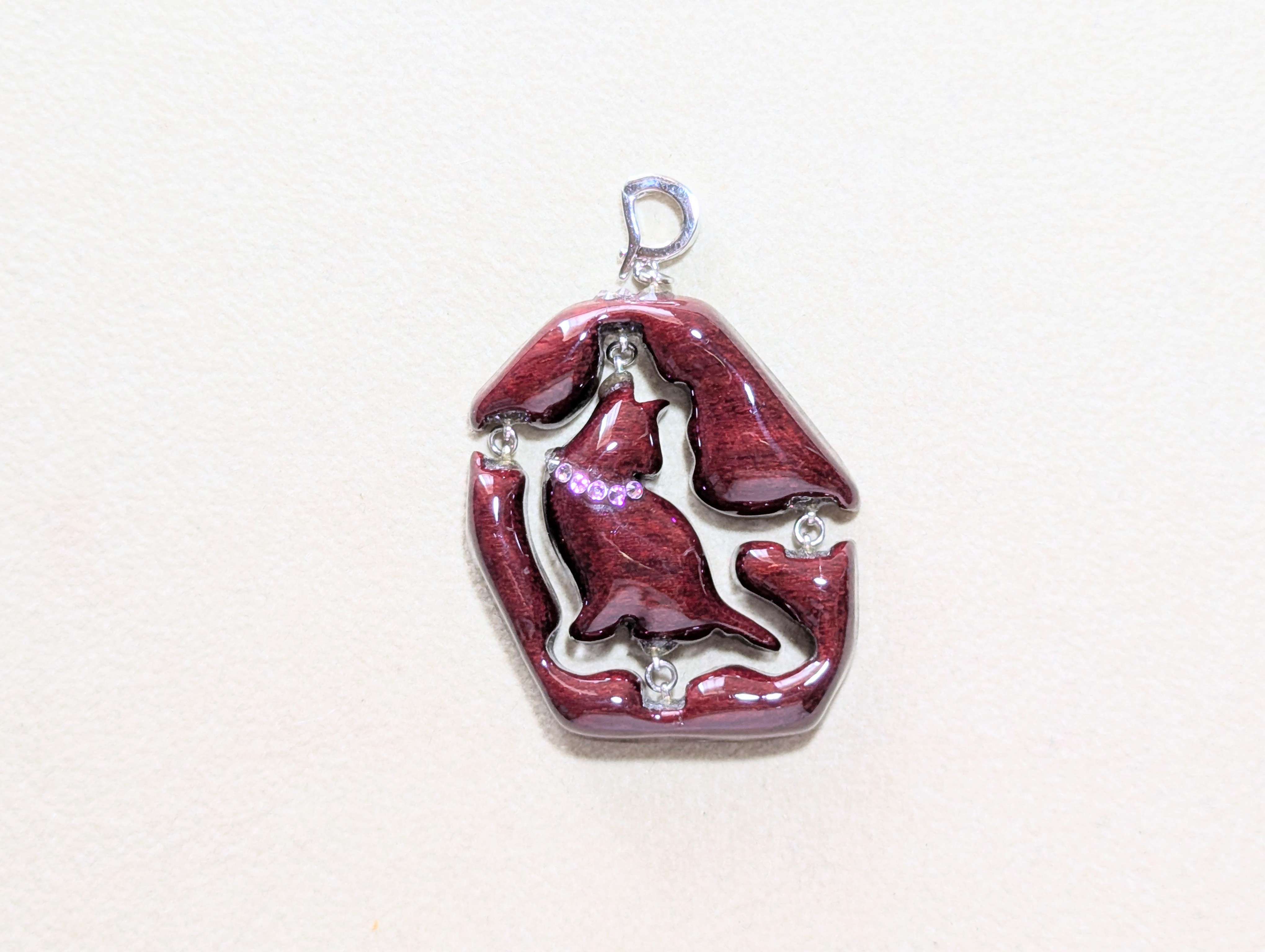 木製　ペンダントトップ　（　ねこ　）