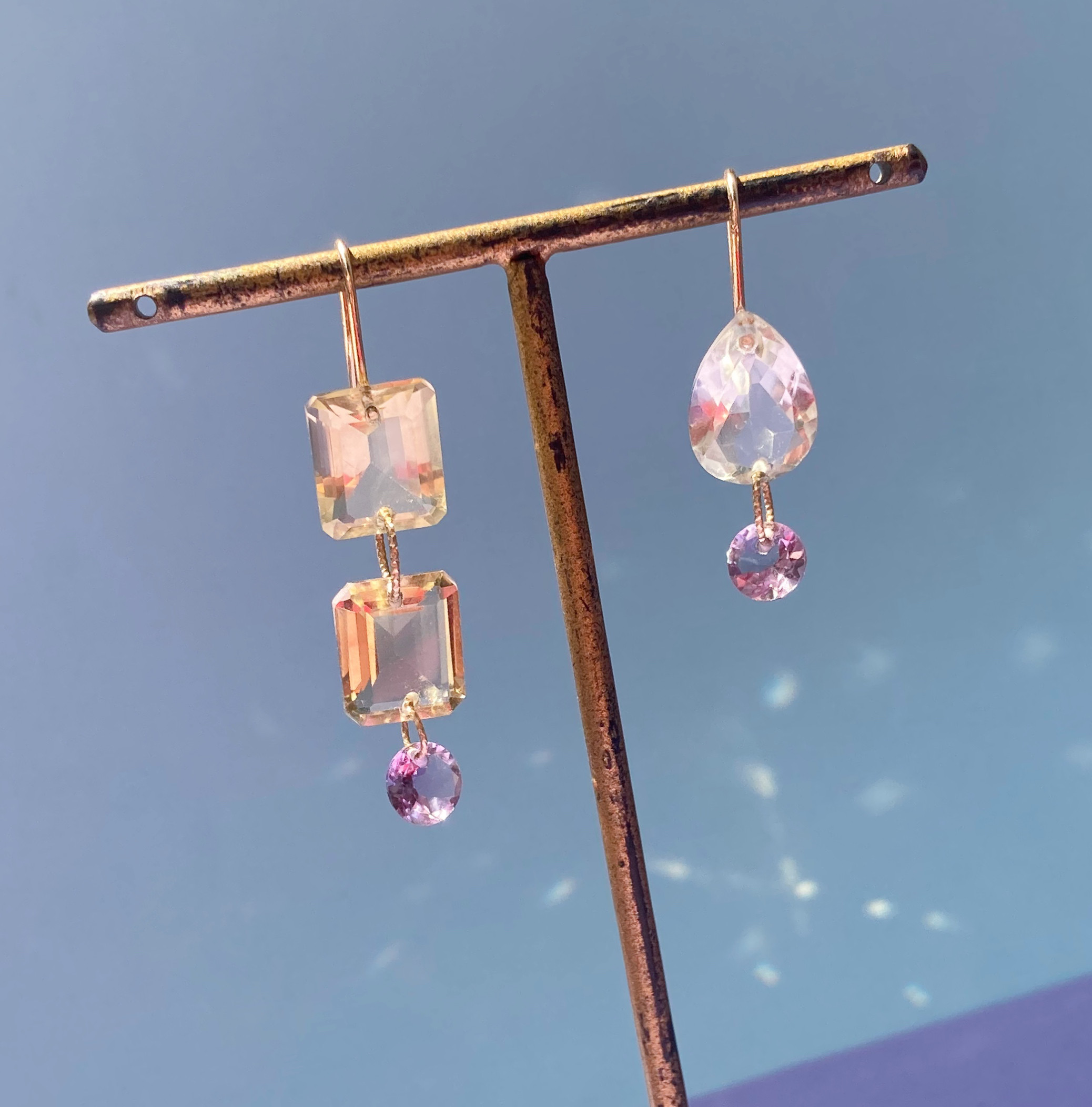 Sapna✴︎グリーンアメジスト✴︎レモンクォーツ✴︎ローズアメジスト✴︎k14gf