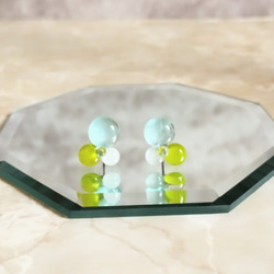 ガラスの翼のオブジェ アクアマリンブルー ガラス製モニュメント