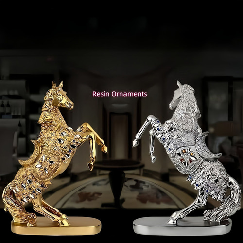 置物 跳ね馬の置物 運気向上 金の跳ね馬 ヨーロピアン アンティーク