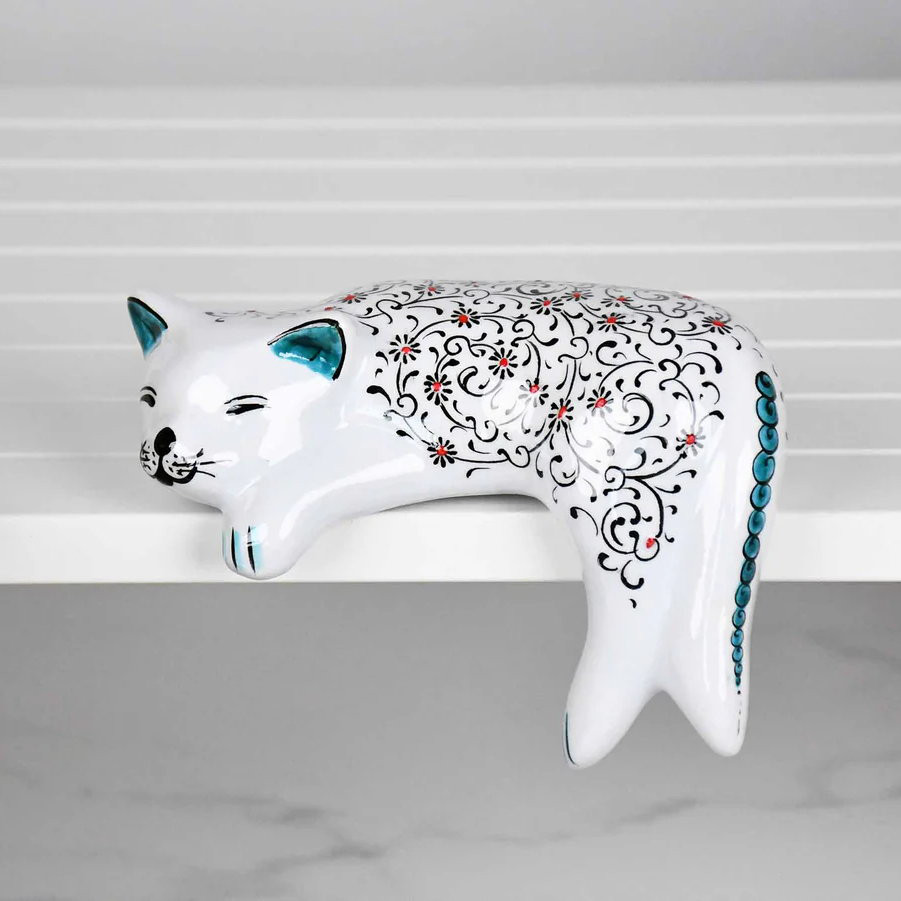 【陶器のアートオブジェ】トルコタイル・アートキャット/ウユマック