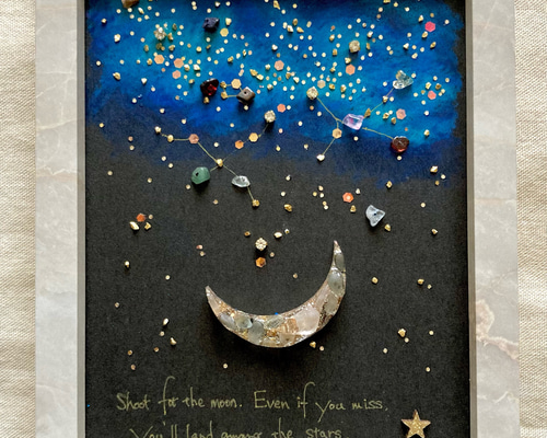 ⑨＊大人ブルームーン♡ちゅ！＊シーグラスアート ⑨＊大人ブルー