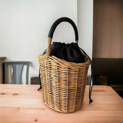 毎日使う日常使いのかごバッグ 天然のままのアラログ かごバッグ mi