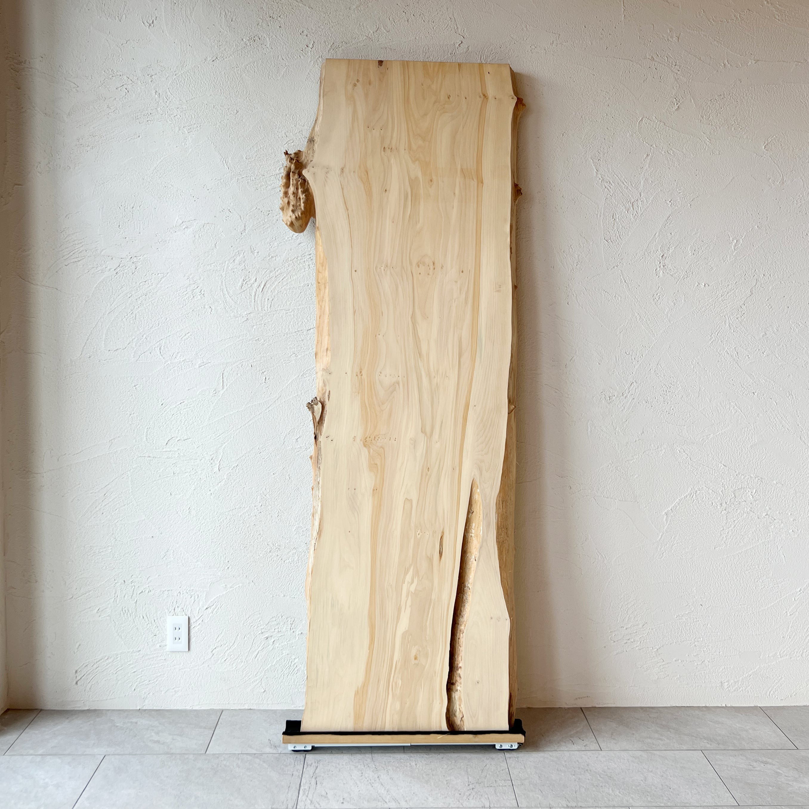 【オーダーメイド】イチョウ 一枚板 高周波プレス済み Lサイズ 幅：約2100mm×奥行：約636mm(最大)