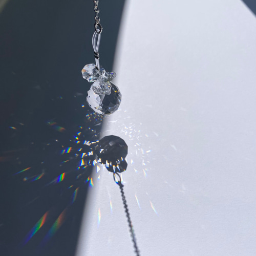 青い鳥 糸のモチーフとサンキャッチャー ニャンドゥティ 刺繍 ギフト