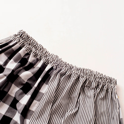 【２色のマキシスカート】丈をお選びいただけます　ウエストはオーダー無料　チェック　ストライプ　ブラック 6枚目の画像