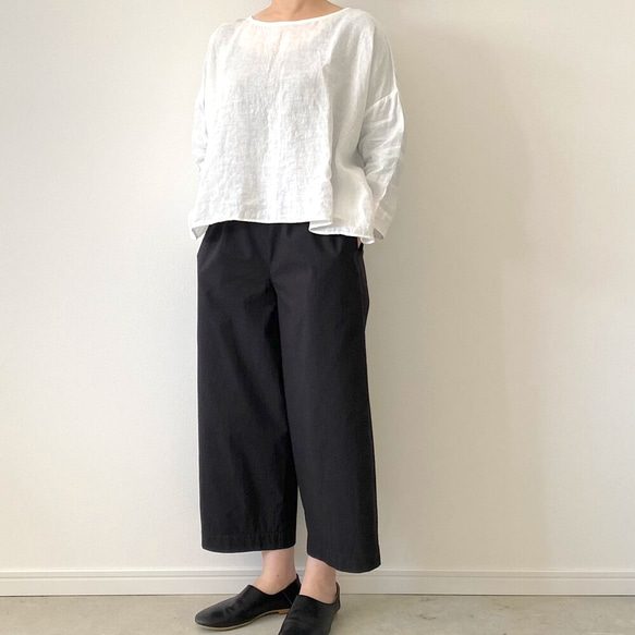 [新素材]丈調整＊コットンシルクワイドパンツ(キナリ) 12枚目の画像
